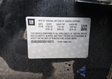 2016 Buick Regal Turbo Gs из США, поврежденный, VIN 2G4GU5GX3G9166270